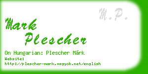 mark plescher business card